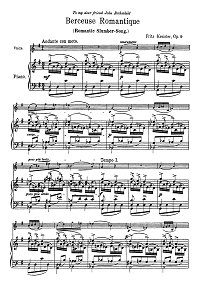 Kreisler - Romantic lullaby for violin op.9 - Piano part - First page